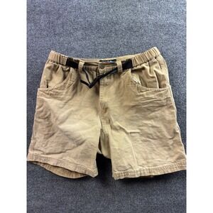 KAVU Chilliwack Shorts Mens Large Tan Canvas Outdoor Belted Made in USA